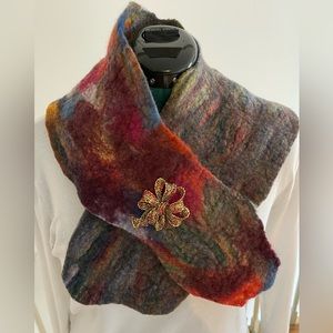 Unique homemade one-of-a-kind wearable art wool scarf